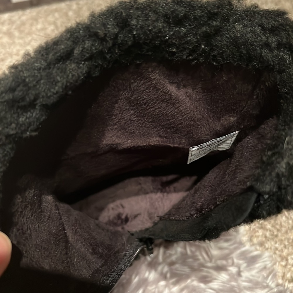 BearPaw Black Suede & Shearling Mid-Calf Boots - Picture 7 of 10